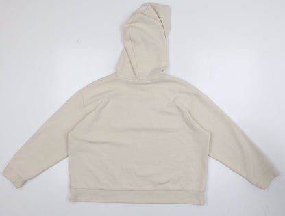 Womens UK Size M Zara Beige Pullover Hoodie