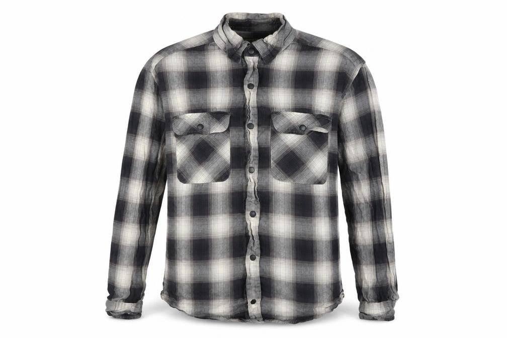 Next Men’s Grey Check Flannel Long Sleeve Button-Up Shirt M