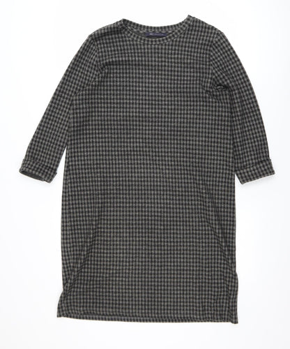 Marks and Spencer Women Black Check Shift Dress Size 14
