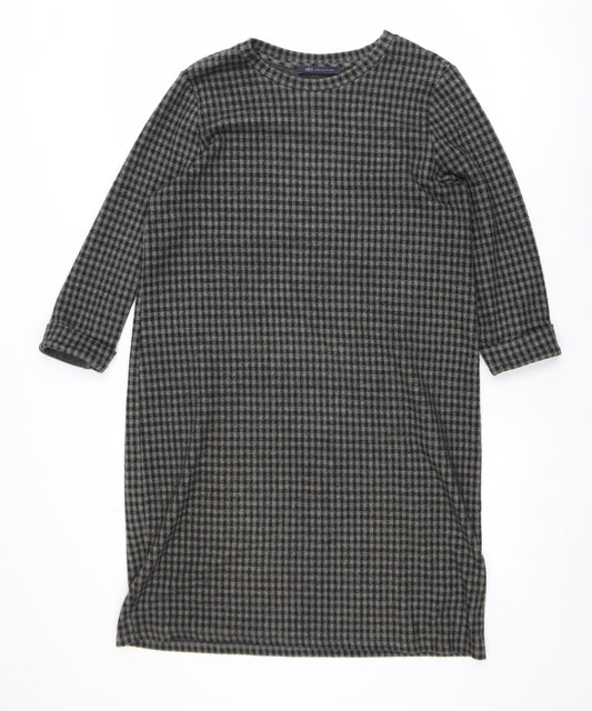 Marks and Spencer Women Black Check Shift Dress Size 14