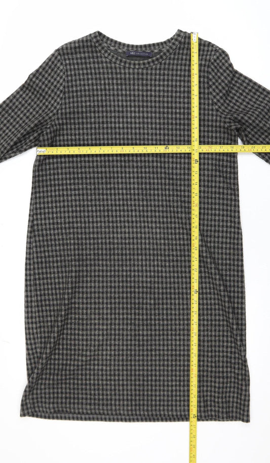 Marks and Spencer Women Black Check Shift Dress Size 14