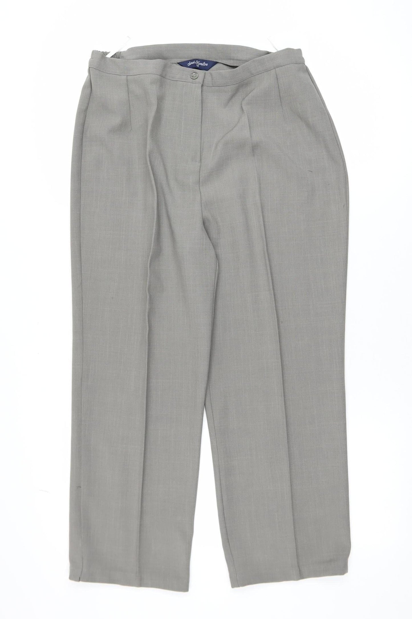 Womens UK Size 12 Sarah Hamilton Regular Fit Business Casual Workwear Grey Trous
