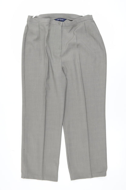 Womens UK Size 12 Sarah Hamilton Regular Fit Business Casual Workwear Grey Trous