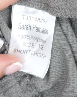 Womens UK Size 12 Sarah Hamilton Regular Fit Business Casual Workwear Grey Trous