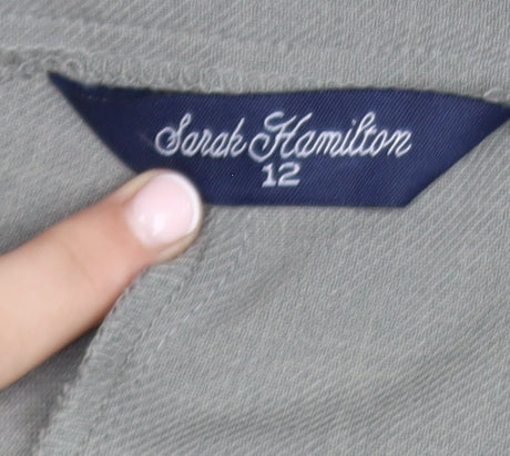 Womens UK Size 12 Sarah Hamilton Regular Fit Business Casual Workwear Grey Trous