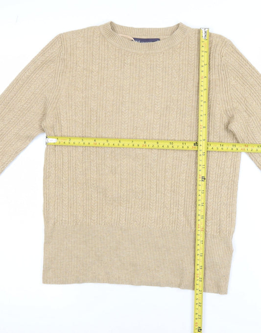Marks and Spencer Women’s Beige Cable-Knit Jumper Size 10