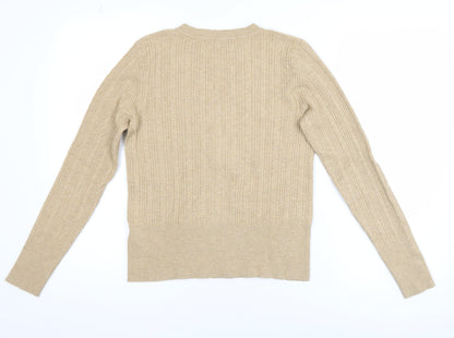 Marks and Spencer Women’s Beige Cable-Knit Jumper Size 10