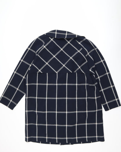 Marks and Spencer Women's Blue Check Overcoat Size 18