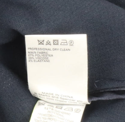 Marks and Spencer Women's Blue Check Overcoat Size 18