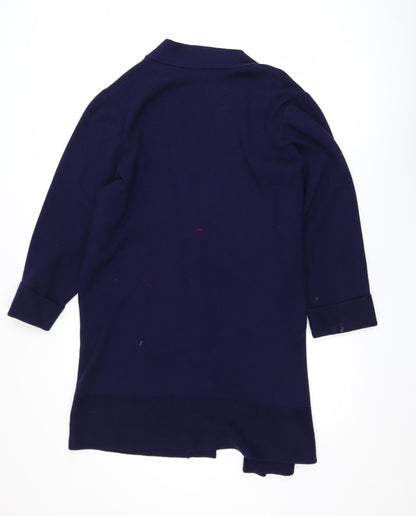 Jasper Conran Women’s Blue Knit Cardigan Size 16 Lightweight Open Front