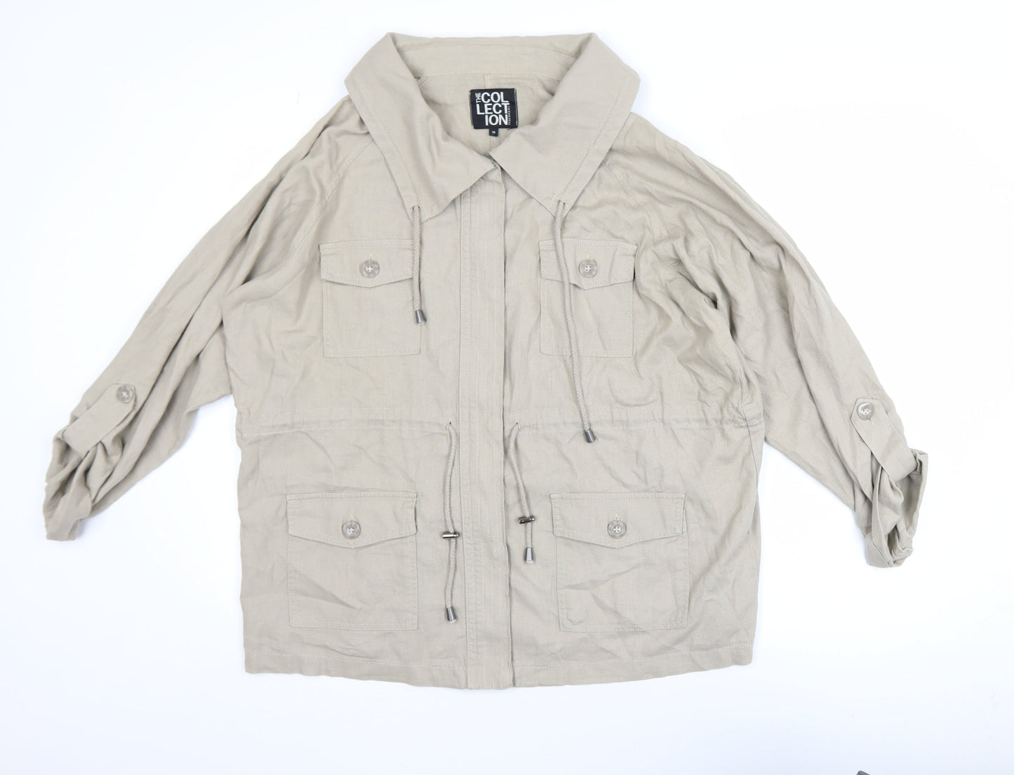 Womens UK Size 16 Debenhams Beige Military Jacket