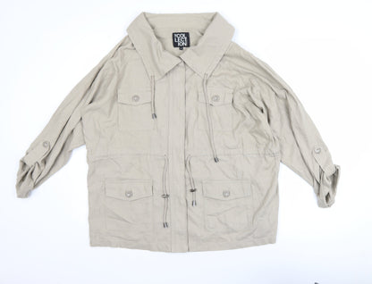 Womens UK Size 16 Debenhams Beige Military Jacket