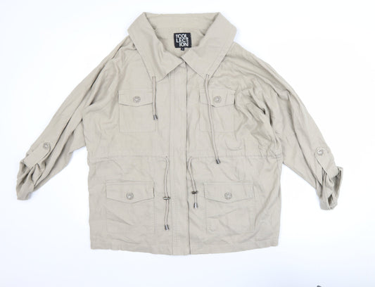 Womens UK Size 16 Debenhams Beige Military Jacket