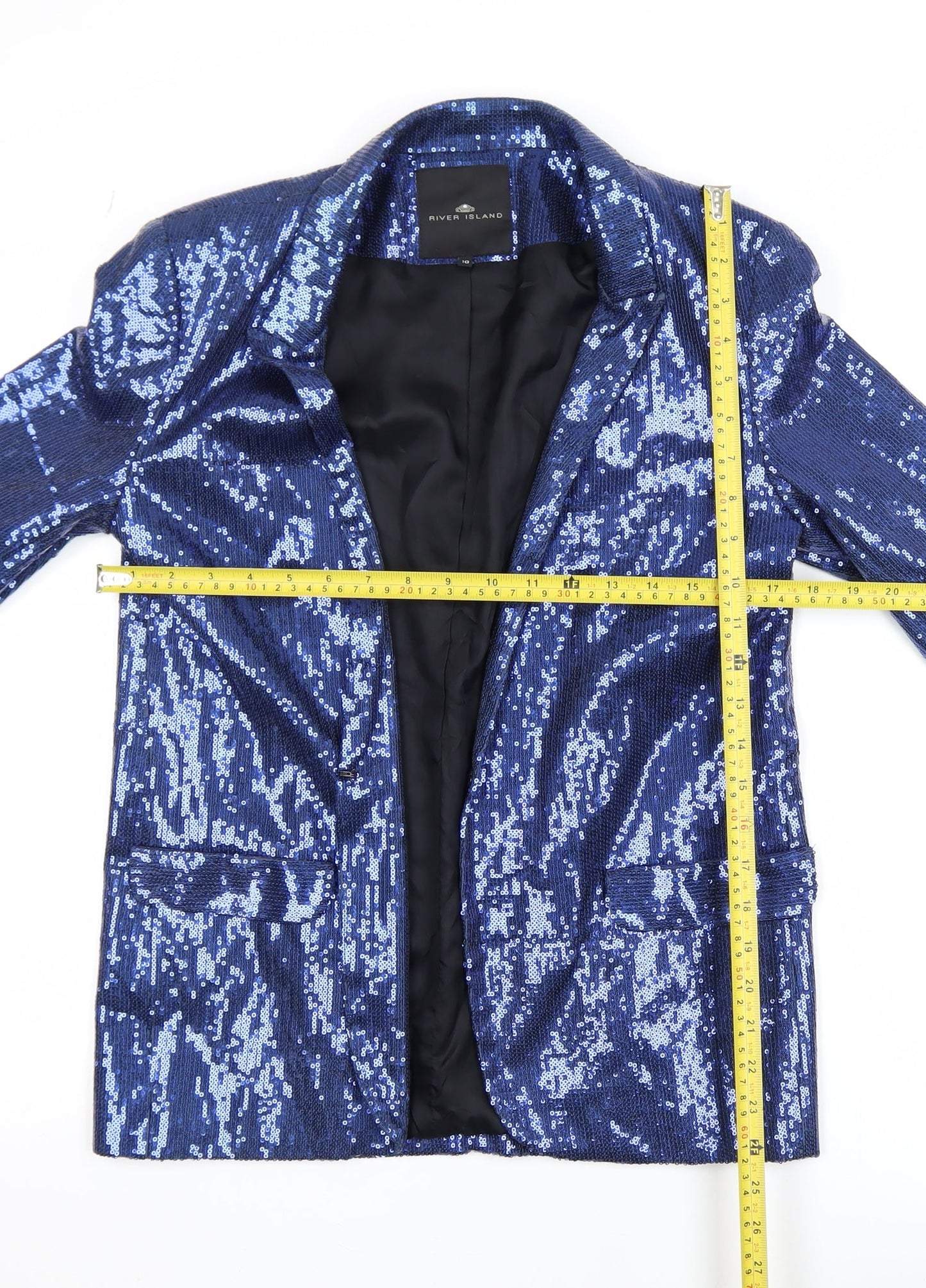 Womens UK Size 10 River Island Regular Blue Blazer