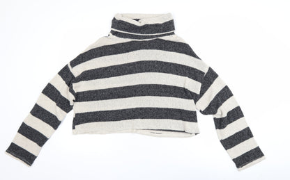 Womens UK Size L Pull&Bear Grey Pullover Jumper