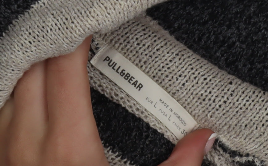 Womens UK Size L Pull&Bear Grey Pullover Jumper