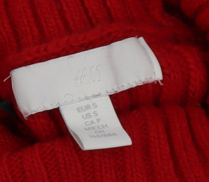 Womens UK Size S H&M Red Pullover Jumper