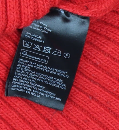 Womens UK Size S H&M Red Pullover Jumper