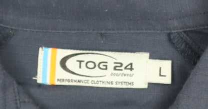 TOG24 Men's Blue Short Sleeve Button-Up Casual Shirt Size L