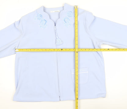 Marks and Spencer Women Blue Fleece Zip Jacket Size 16-18
