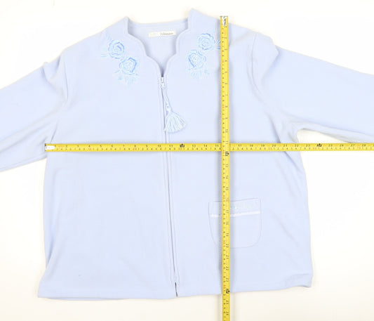 Marks and Spencer Women Blue Fleece Zip Jacket Size 16-18
