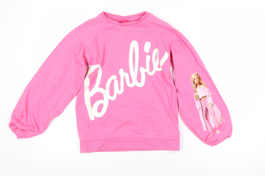 Girls UK Size 10 Years Barbie Pink Pullover Sweatshirt
