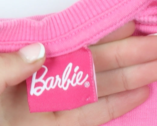 Girls UK Size 10 Years Barbie Pink Pullover Sweatshirt