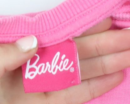 Girls UK Size 10 Years Barbie Pink Pullover Sweatshirt