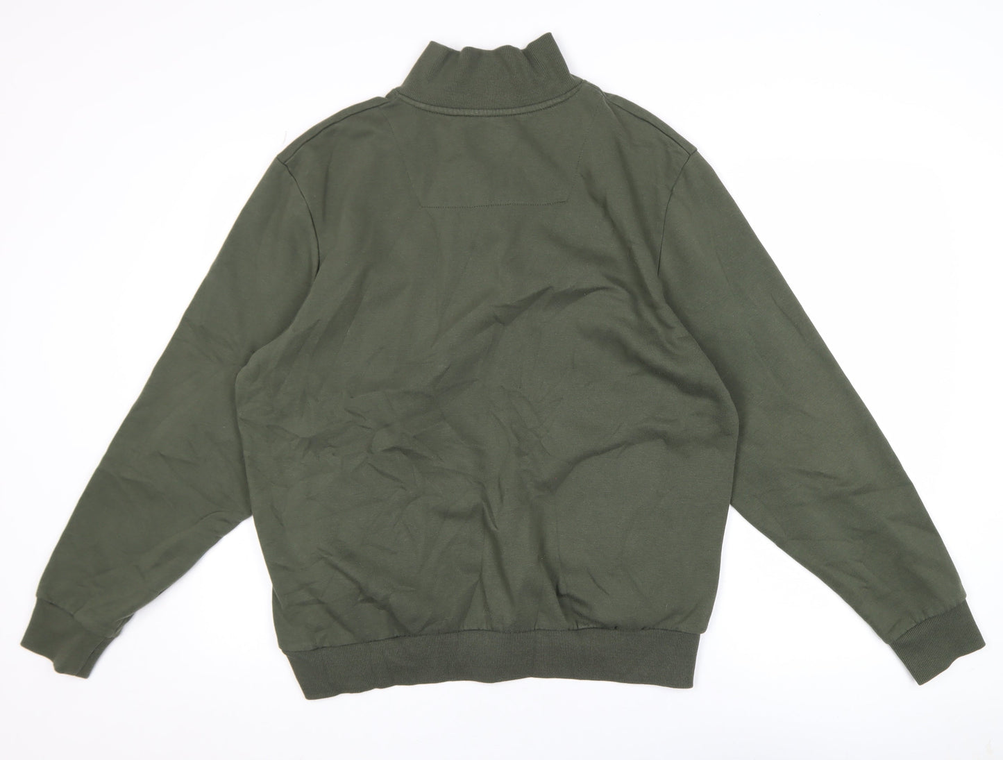 Mens UK Size L Threadbare Green Henley Sweatshirt