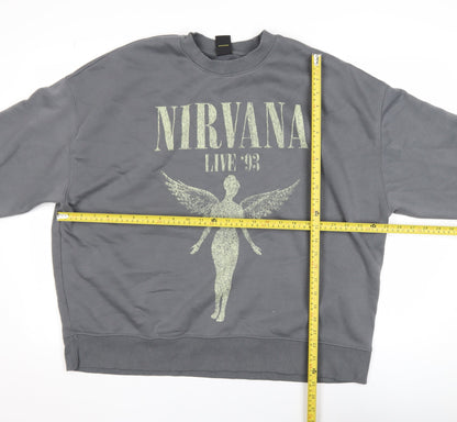 Womens UK Size L Nirvana Grey Pullover Sweatshirt