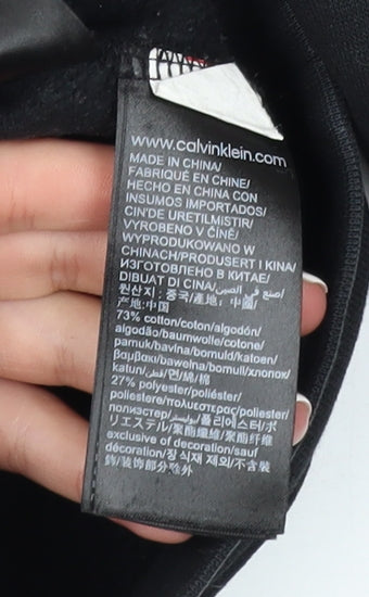 Boys UK Size 8 Years Calvin Klein Jeans Black Pullover Hoodie