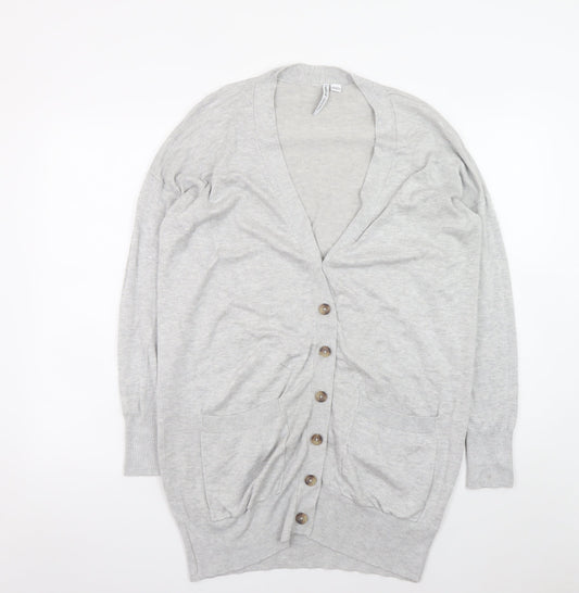 Womens UK Size 12/14 Capsule Grey Cardigan Jumper