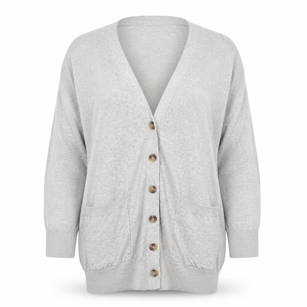 Womens UK Size 12/14 Capsule Grey Cardigan Jumper