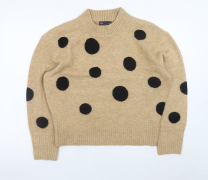 Womens UK Size M Marks and Spencer Beige Pullover Jumper