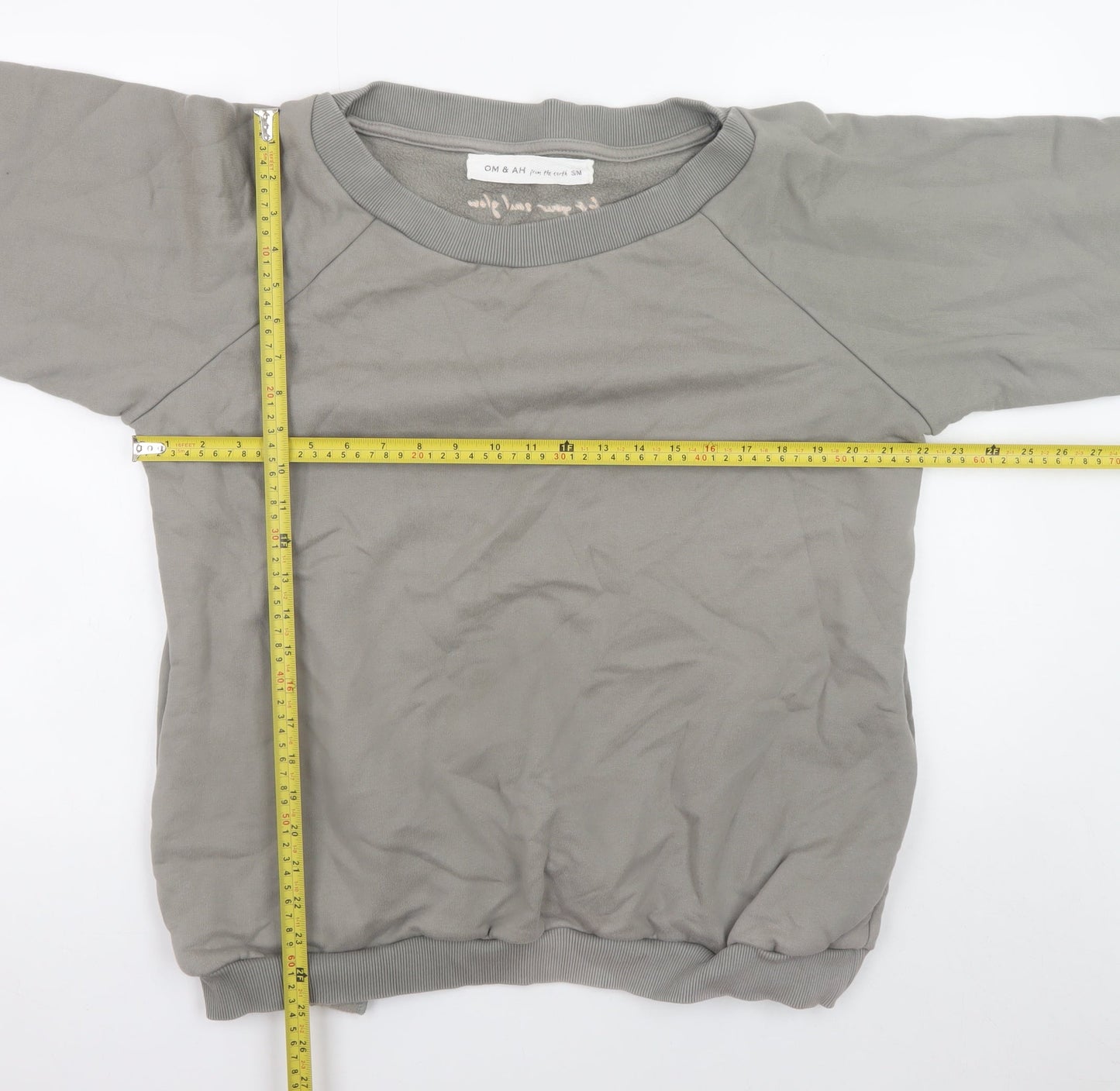 Womens UK Size S Om & Ah Grey Pullover Sweatshirt