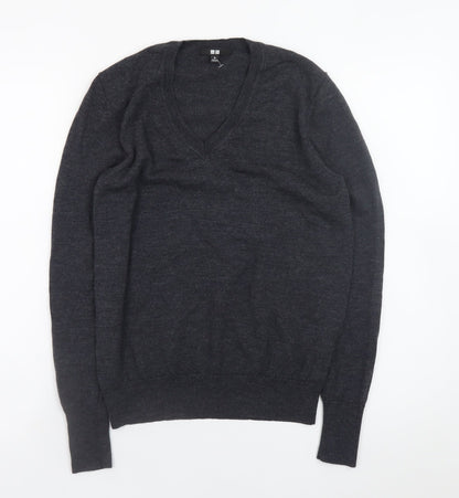 Womens UK Size M Uniqlo Black Pullover Jumper