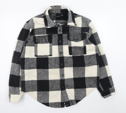 Brave Soul Men's Black Check Flannel Jacket M Casual Button Shirt