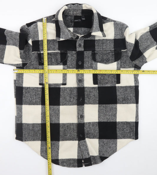 Brave Soul Men's Black Check Flannel Jacket M Casual Button Shirt