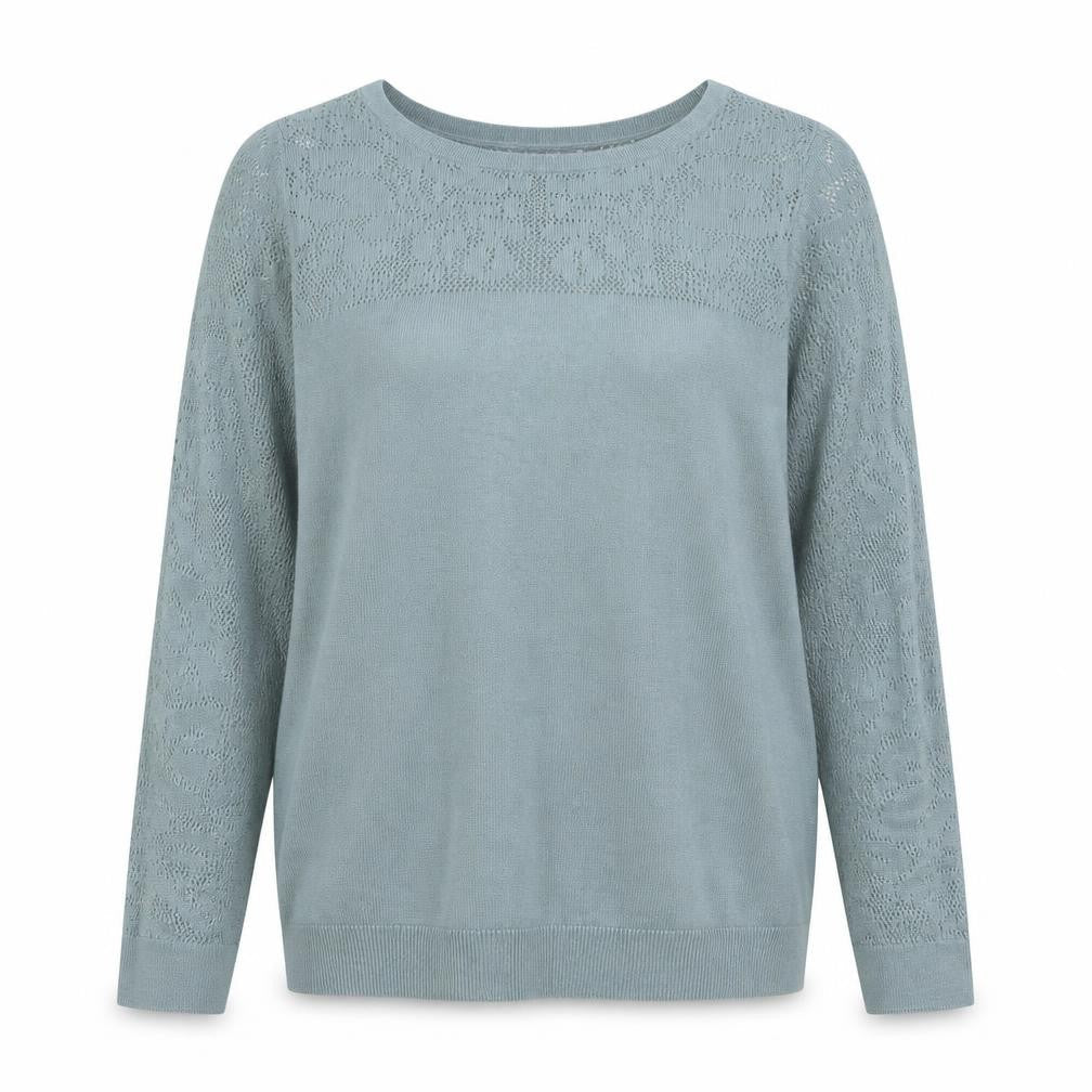 H&M Women's Green Cotton Modal Open-Knit Pullover Jumper Size 12