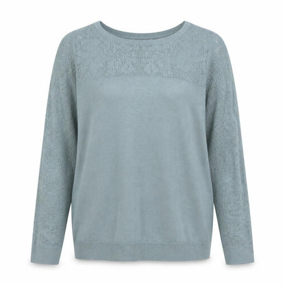 H&M Women's Green Cotton Modal Open-Knit Pullover Jumper Size 12