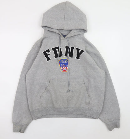 Mens UK Size S FDNY Grey Pullover Hoodie