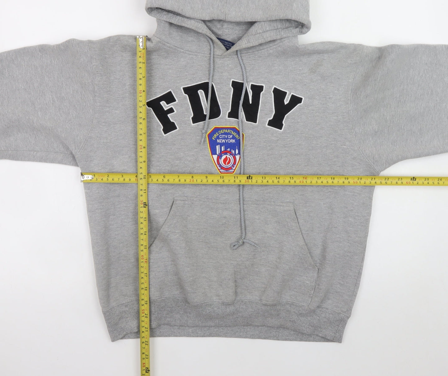 Mens UK Size S FDNY Grey Pullover Hoodie
