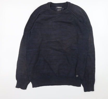 PRODUKT Men's Blue XL Crew Neck Pullover Jumper