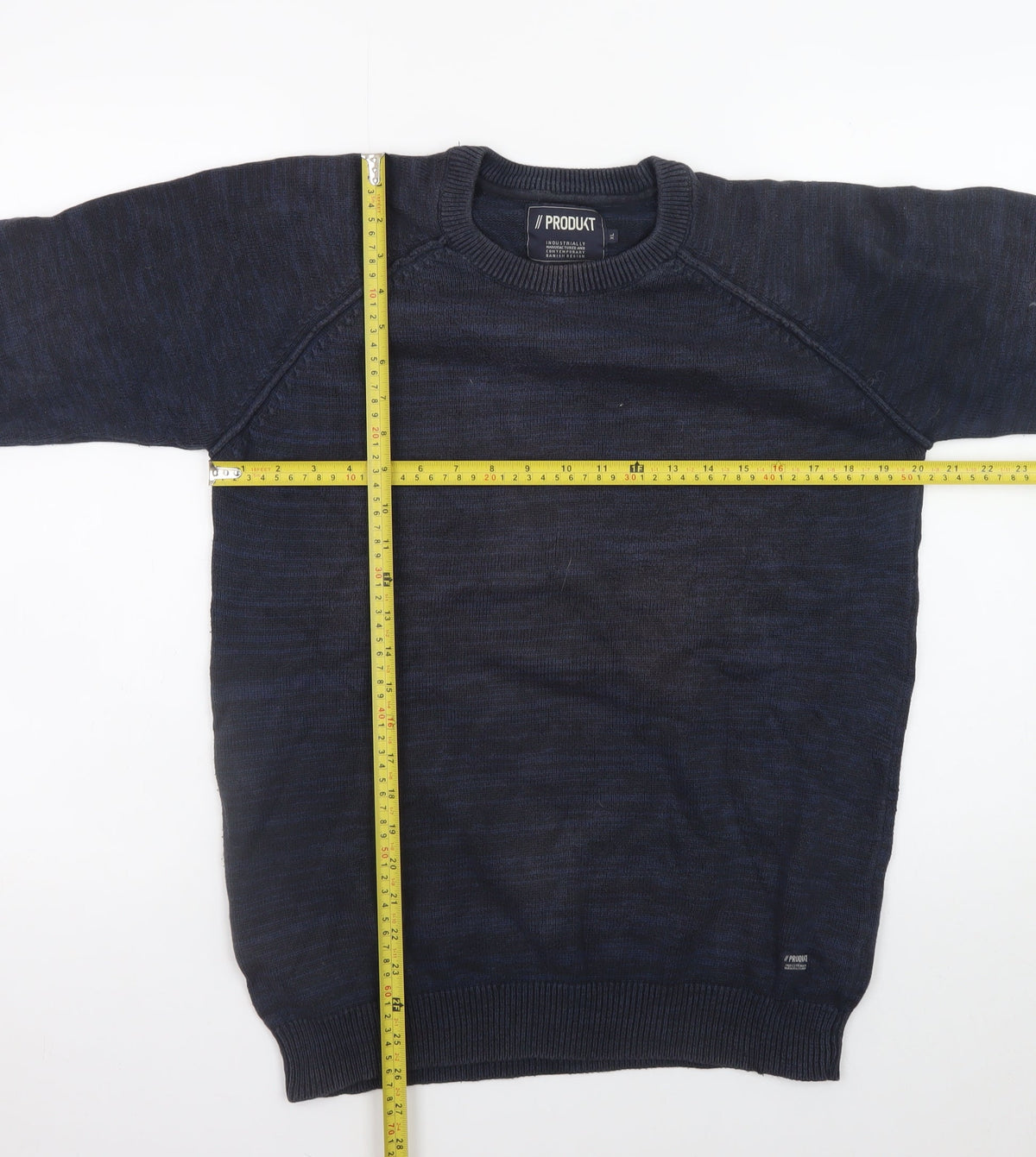 PRODUKT Men's Blue XL Crew Neck Pullover Jumper