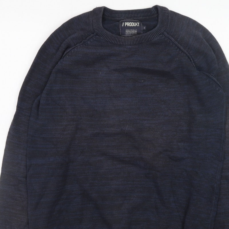 PRODUKT Men's Blue XL Crew Neck Pullover Jumper