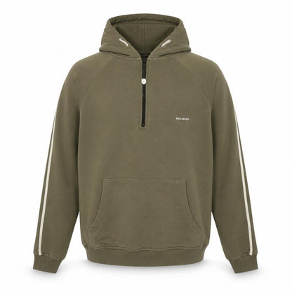 Mens UK Size S Religion Green 1/2 Zip Hoodie