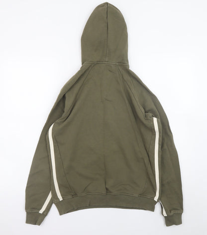 Mens UK Size S Religion Green 1/2 Zip Hoodie