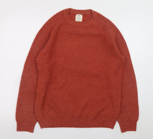 Mens UK Size M Marks and Spencer Red Pullover Jumper
