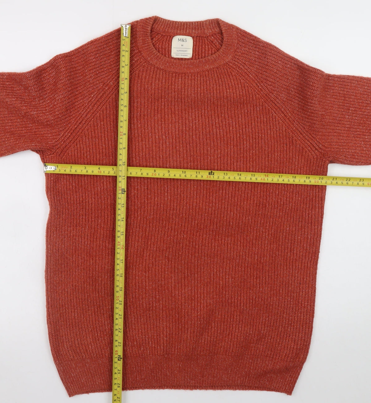 Mens UK Size M Marks and Spencer Red Pullover Jumper