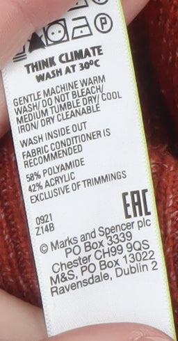 Mens UK Size M Marks and Spencer Red Pullover Jumper